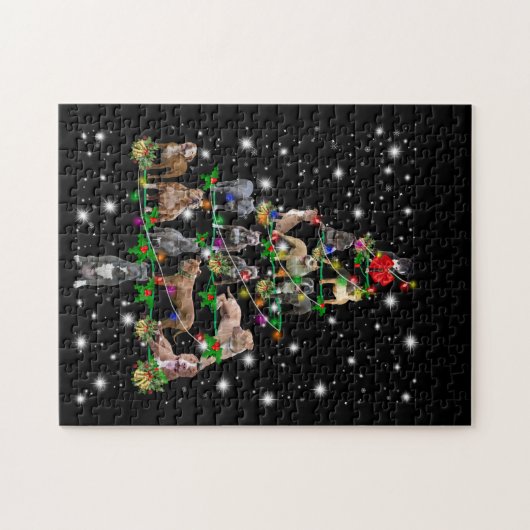 Pitbull-kerstboom met vlieglicht legpuzzel (Horizontaal)