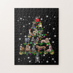 Pitbull-kerstboom met vlieglicht legpuzzel