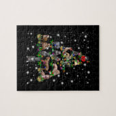 Pitbull-kerstboom met vlieglicht legpuzzel (Horizontaal)