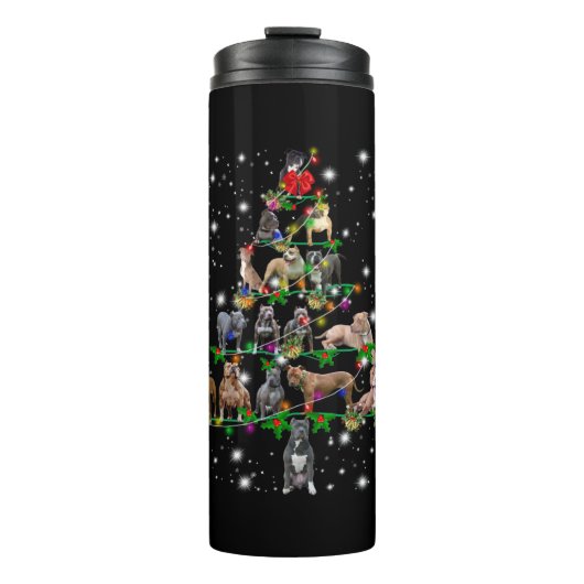 Pitbull-kerstboom met vlieglicht thermosbeker (Voorkant)