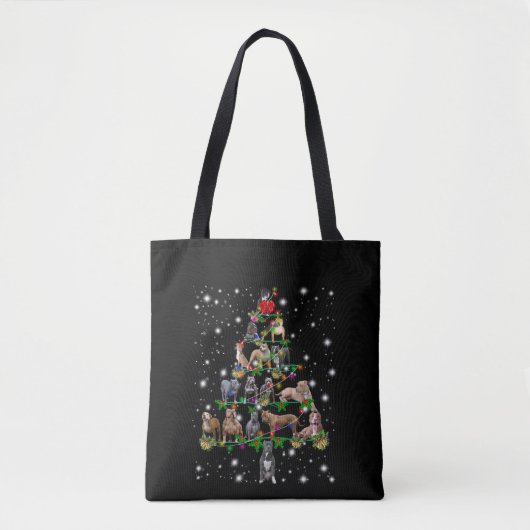 Pitbull-kerstboom met vlieglicht tote bag (Voorkant)