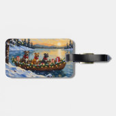 Pitbull Kerstboot Vakantie Bagagelabel (Achterkant horizontaal)