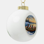 Pitbull Kerstboot Vakantie Keramische Bal Ornament (Links)