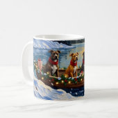 Pitbull Kerstboot Vakantie Koffiemok (Voorkant links)
