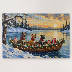 Pitbull Kerstboot Vakantie Legpuzzel