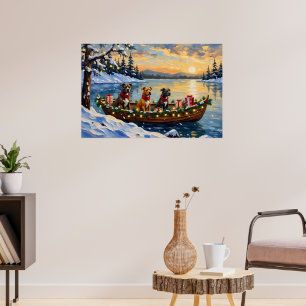Pitbull Kerstboot Vakantie Poster