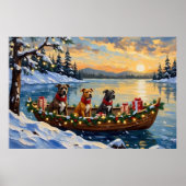 Pitbull Kerstboot Vakantie Poster (Voorkant)