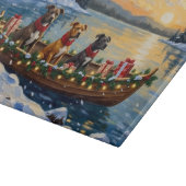 Pitbull Kerstboot Vakantie Snijplank (Hoek)