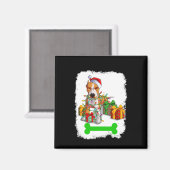 PitBull kerstdecoraties Pajama Santa Hat Magneet (Voorkant / Achterkant)