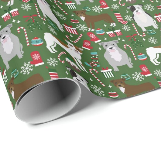 Pitbull kerstinpakpapier cadeaupapier (Rol Hoek)