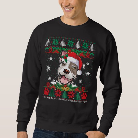 Pitbull-kerstkerstkerstkerstman, Ugly Sweater Hond (Voorkant)