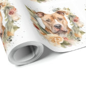 Pitbull Kerstkrans Feestelijke Pup Cadeaupapier (Rol Hoek)