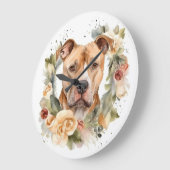 Pitbull Kerstkrans Feestelijke Pup Grote Klok (Hoek)