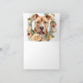 Pitbull Kerstkrans Feestelijke Pup Kaart (Binnen)