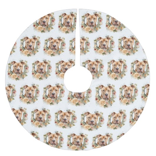 Pitbull Kerstkrans Feestelijke Pup Kerstboom Rok (Voorkant)