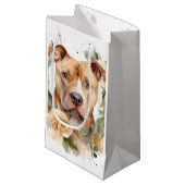 Pitbull Kerstkrans Feestelijke Pup Klein Cadeauzakje (Voorkant Gekanteld)