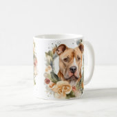 Pitbull Kerstkrans Feestelijke Pup Koffiemok (Voorkant rechts)