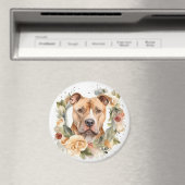 Pitbull Kerstkrans Feestelijke Pup Magneet (Insitu (Vaatwasser))