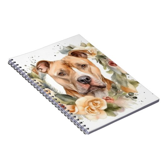 Pitbull Kerstkrans Feestelijke Pup Notitieboek (Rechterzijde)