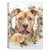 Pitbull Kerstkrans Feestelijke Pup Notitieboek (Voorkant)