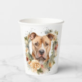 Pitbull Kerstkrans Feestelijke Pup Papieren Bekers (Achterkant)