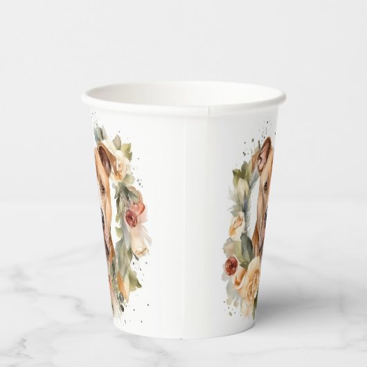 Pitbull Kerstkrans Feestelijke Pup Papieren Bekers (Rechts)