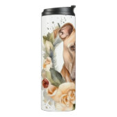 Pitbull Kerstkrans Feestelijke Pup Thermosbeker (Gedraaid links)