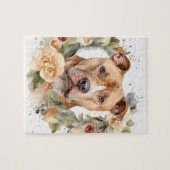 Pitbull Kerstkrans Festieve Pup Legpuzzel (Horizontaal)