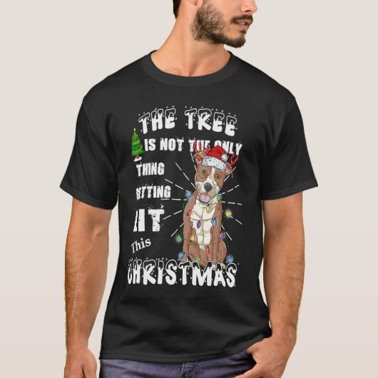 Pitbull Kerstman Kerstmuts T-shirt (Voorkant)