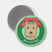 Pitbull Kerstmis Magneet (Voorkant / Achterkant)