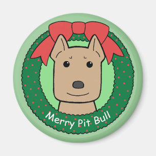 Pitbull Kerstmis Magneet