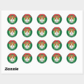 Pitbull Kerstmis Ronde Sticker (Vel)