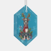  Pitbull kerstversiering Glas Ornament (Voorkant Rechts)