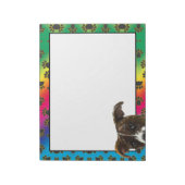 Pitbull kleurig hondpawpatroon notitieblok (Linkerzijde)