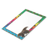 Pitbull kleurig hondpawpatroon notitieblok (Schuin)