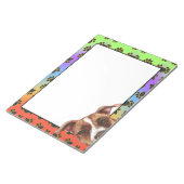 Pitbull kleurig hondpawpatroon notitieblok (Schuin)