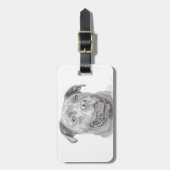 Pitbull Kunsttekening Bagagelabel (Voorkant verticaal)