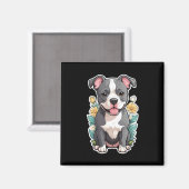 Pitbull leeft Sticker Magneet (Voorkant / Achterkant)
