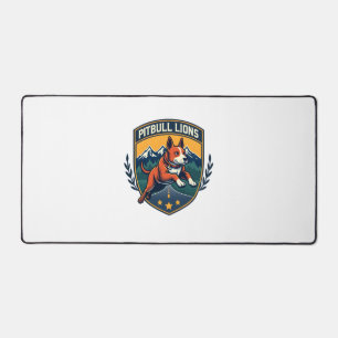 Pitbull Leeuwen Vintage Mascotte Sport Badge Vecto Bureaumat