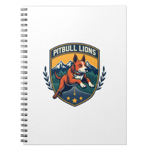 Pitbull Leeuwen Vintage Mascotte Sport Badge Vecto Notitieboek