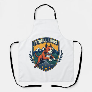 Pitbull Leeuwen Vintage Mascotte Sport Badge Vecto Schort