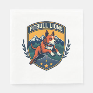 Pitbull Leeuwen Vintage Mascotte Sport Badge Vecto Servet