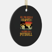 Pitbull Liefde Retro Zonsondergang Hond Keramisch Ornament (Rechts)