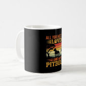 Pitbull Liefde Retro Zonsondergang Hond Koffiemok (Voorkant links)