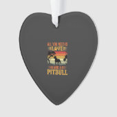 Pitbull Liefde Retro Zonsondergang Hond Ornament (voorkant)