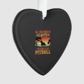 Pitbull Liefde Retro Zonsondergang Hond Ornament (voorkant)
