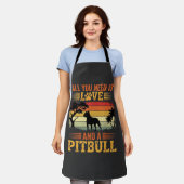 Pitbull Liefde Retro Zonsondergang Hond Schort (Gedragen)