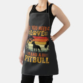 Pitbull Liefde Retro Zonsondergang Hond Schort (Insitu)