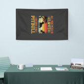 Pitbull Liefde Retro Zonsondergang Hond Spandoek (Beurs)