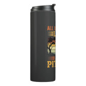 Pitbull Liefde Retro Zonsondergang Hond Thermosbeker (Gedraaid links)